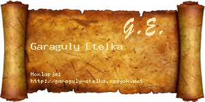 Garaguly Etelka névjegykártya